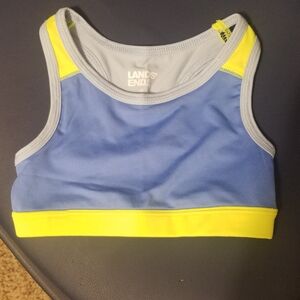 NWT Lands' End Blue and Yellow Sports Bra Size XS